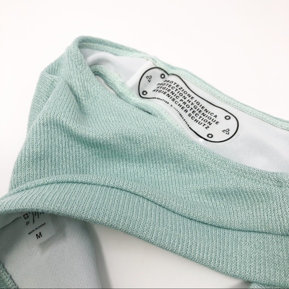 Green Ribbed Knit Bikini | Triangle, High Waisted - Picture 11 of 14